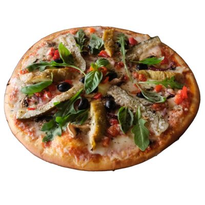 Vegetariana pizza Baran Cafe i Stockholm